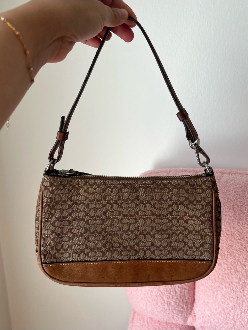 Vintage Coach Mini Signature "C" Demi Pouch Shoulder Bag